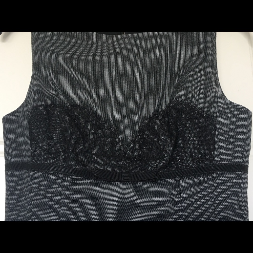 D&G Silk Blend Short Pleated Grey Black Dress Sz 2 - Picture 7 of 9